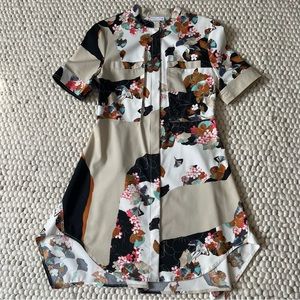 3.1 Phillip Lim for Target Woven Shirt Dress Paper Floral Print M